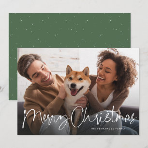Cartes Pour Fêtes Annuelles Joyeux script de Noël amusant simple une photo