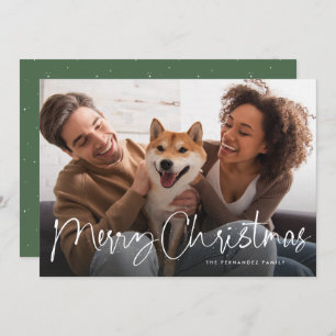 Cartes Pour Fêtes Annuelles Joyeux script de Noël amusant simple une photo