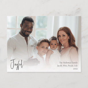 Cartes Pour Fêtes Annuelles Joyeux script de Noël moderne photo complète