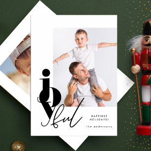 Cartes Pour Fêtes Annuelles JOYEUX   script design multi photo moderne