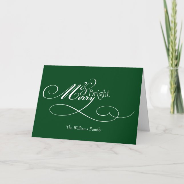 Cartes Pour Fêtes Annuelles Joyeux script et lumineux (Devant)