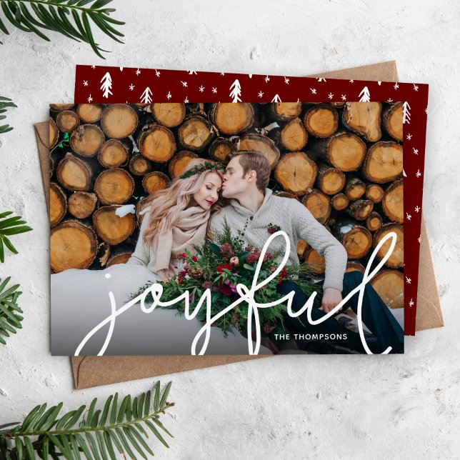 Cartes Pour Fêtes Annuelles Joyeux Script Photo Overlay (Créateur téléchargé)