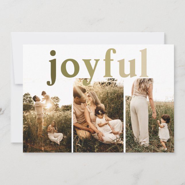 Cartes Pour Fêtes Annuelles Joyeux Simple 3 Photo Joyeux (Devant)