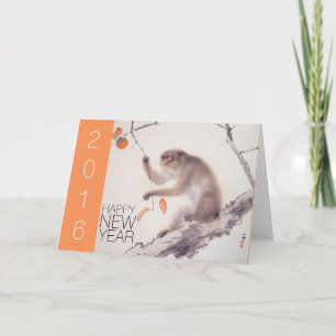 Cartes Pour Fêtes Annuelles Joyeux singe coutume Année Peinture japonaise HGC