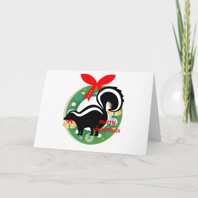 Cartes Pour Fêtes Annuelles joyeux skunk de noël (Devant)
