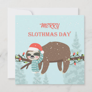 Cartes Pour Fêtes Annuelles Joyeux Slothmas