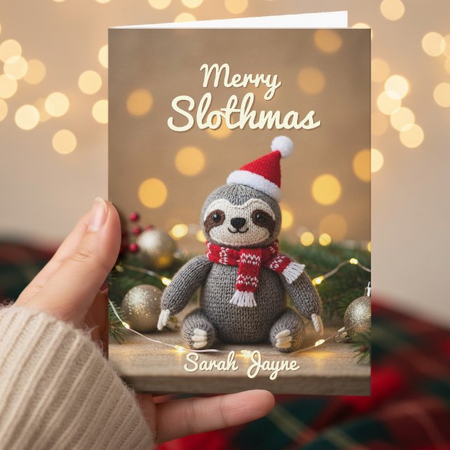 Cartes Pour Fêtes Annuelles Joyeux Slothmas Knished Sloth Christmas Card (Tis the Season to be a Sloth. Send your Merry Slothmas cards soon!)