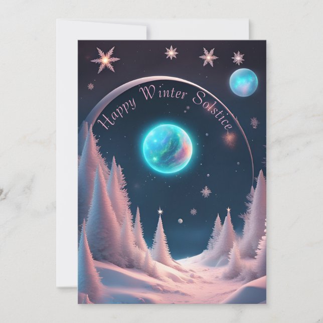Cartes Pour Fêtes Annuelles Joyeux Solstice d'hiver (Devant)