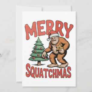 Cartes Pour Fêtes Annuelles Joyeux Squatchmas Bigfoot Sasquatch Arbre de Noël