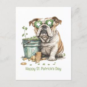 Cartes Pour Fêtes Annuelles Joyeux St. Patrick's Day English Bulldog