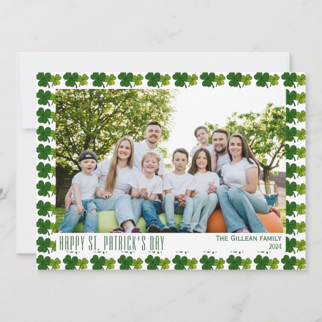 Cartes Pour Fêtes Annuelles Joyeux St. patrick's day Famille Shamrock 1 photo (Devant)