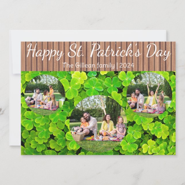 Cartes Pour Fêtes Annuelles Joyeux St. patrick's day Famille Shamrock 3 photo (Devant)