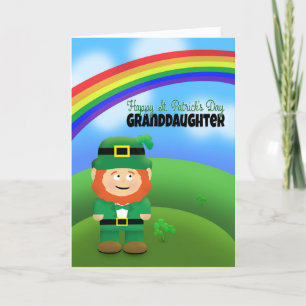 Cartes Pour Fêtes Annuelles Joyeux St Patrick's Day Grand-fille Leprechaun