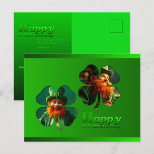 Cartes Pour Fêtes Annuelles Joyeux St Patrick's Day Leprechaun Ajouter Photo P
