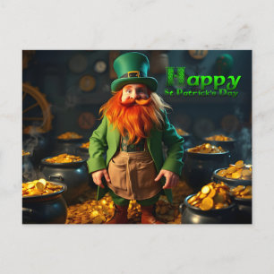 Cartes Pour Fêtes Annuelles Joyeux St Patrick's Day Leprechaun HPostC04 Holida