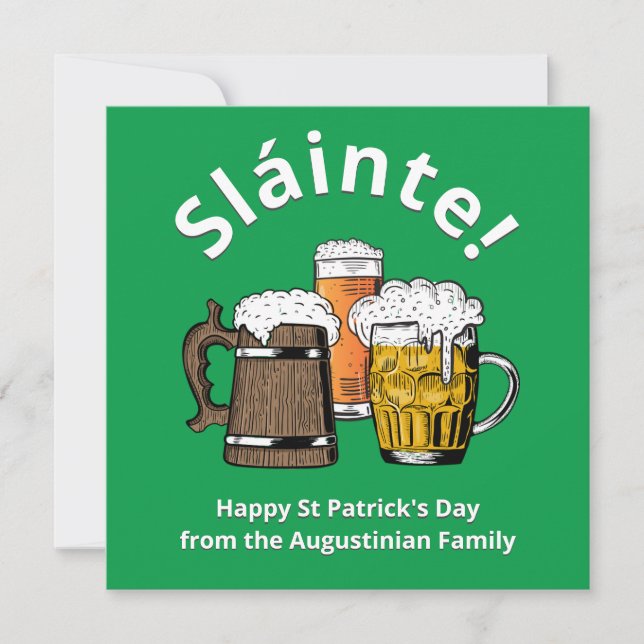 Cartes Pour Fêtes Annuelles JOYEUX ST PATRICK'S DAY Sláinte ! Bières (Devant)