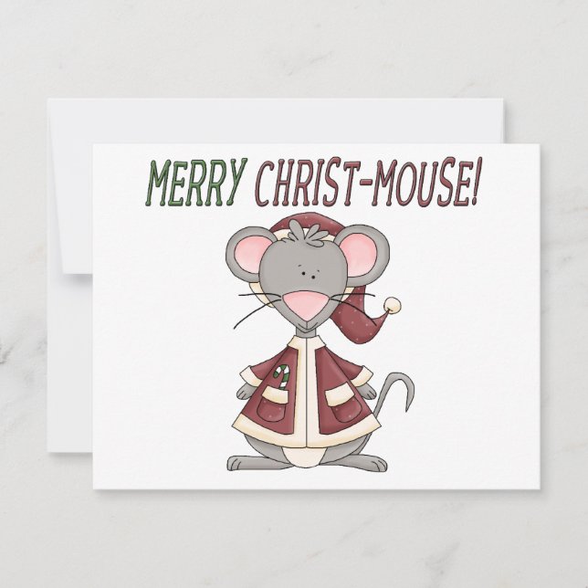 Cartes Pour Fêtes Annuelles Joyeux T-shirts et cadeaux Christ-Mouse (Devant)