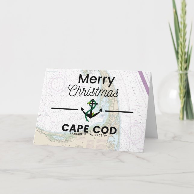 Cartes Pour Fêtes Annuelles Joyeux tableau de Noël - Cape Cod (Devant)