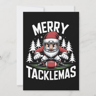 Cartes Pour Fêtes Annuelles Joyeux Tacklemas Football Père Noël Noël Xmas