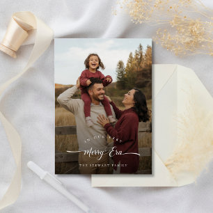 Cartes Pour Fêtes Annuelles Joyeux temps minimaliste tendance photo russe Noël