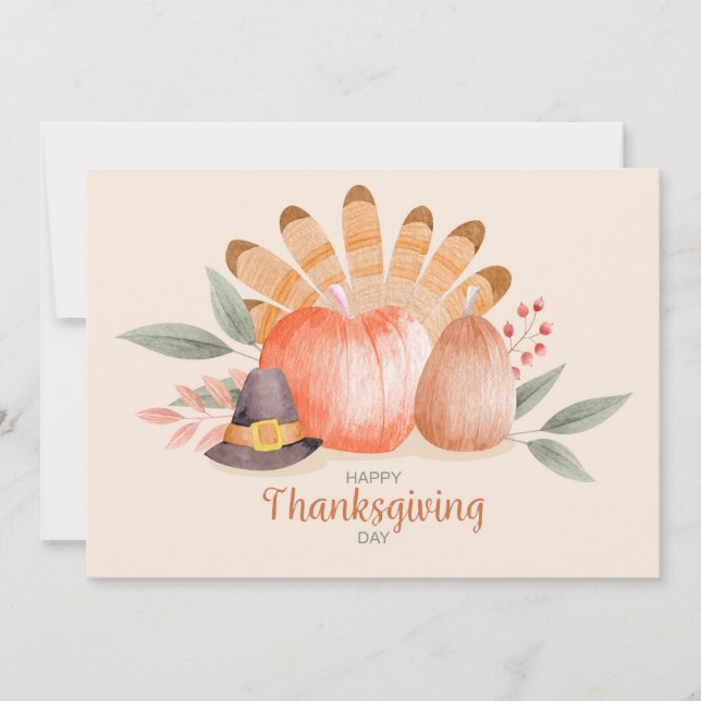 Cartes Pour Fêtes Annuelles Joyeux Thanksgiving (Devant)