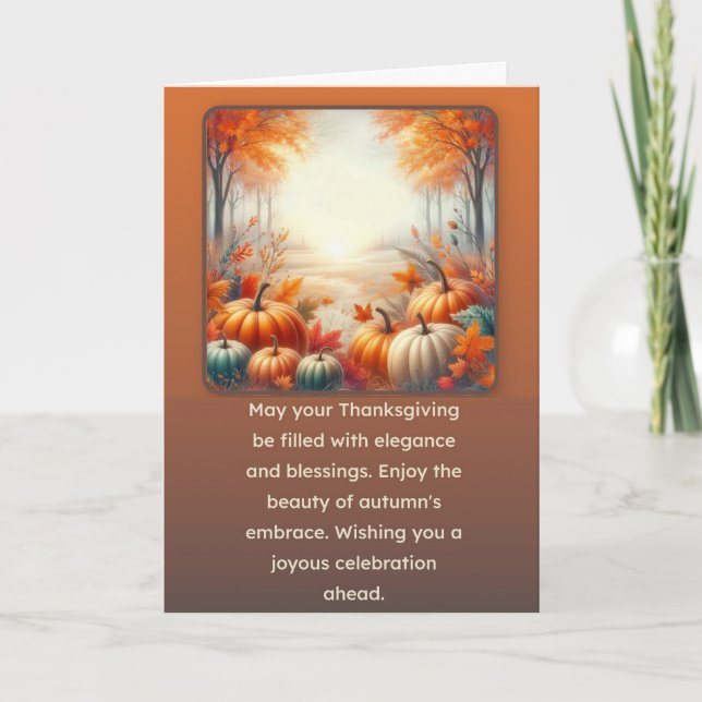 Cartes Pour Fêtes Annuelles Joyeux Thanksgiving (Devant)