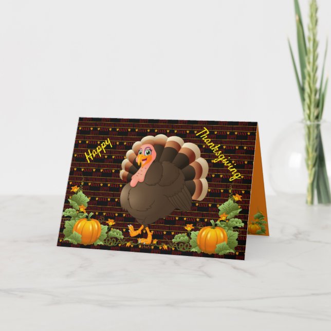 Cartes Pour Fêtes Annuelles Joyeux Thanksgiving (Devant)