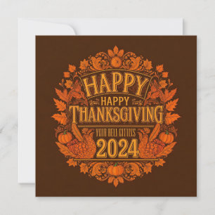 Cartes Pour Fêtes Annuelles Joyeux Thanksgiving 2024