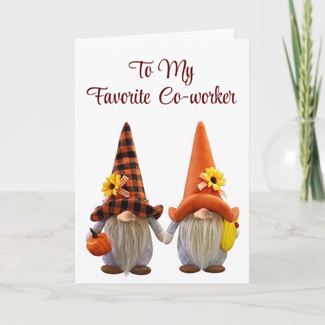 Cartes Pour Fêtes Annuelles *Joyeux Thanksgiving* COWORKER PRÉFÉRÉ (Devant)