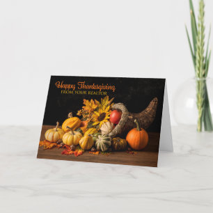 Cartes Pour Fêtes Annuelles Joyeux Thanksgiving de la part de Realtor Pretty C
