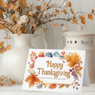 Cartes Pour Fêtes Annuelles Joyeux Thanksgiving Feuilles Personnalisées Entrep