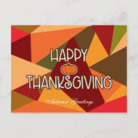 Joyeux Thanksgiving Triangles Automne Postcard