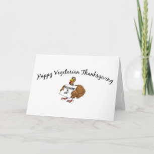 Cartes Pour Fêtes Annuelles Joyeux Thanksgiving végétarien