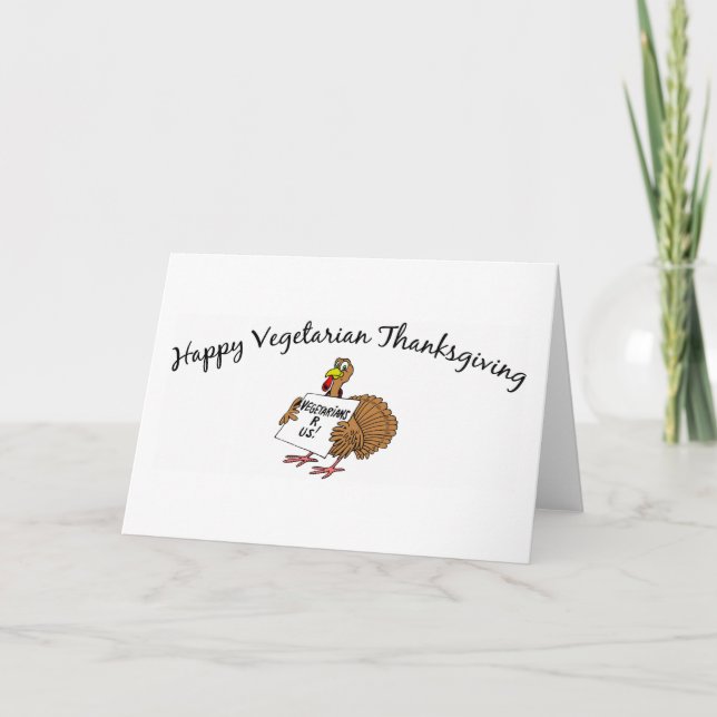 Cartes Pour Fêtes Annuelles Joyeux Thanksgiving végétarien (Devant)