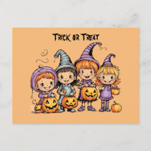 Cartes Pour Fêtes Annuelles Joyeux tour d'Halloween ou traiter les enfants