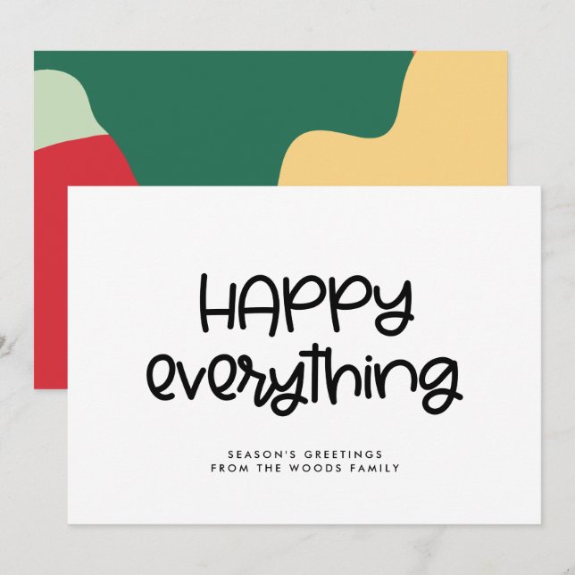 Cartes Pour Fêtes Annuelles Joyeux tout Beau script (Devant / Derrière)