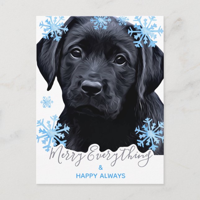 Cartes Pour Fêtes Annuelles Joyeux tout Black Labrador Noël (Devant)