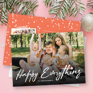 Cartes Pour Fêtes Annuelles Joyeux tout blanc Décontracté Script simple photo