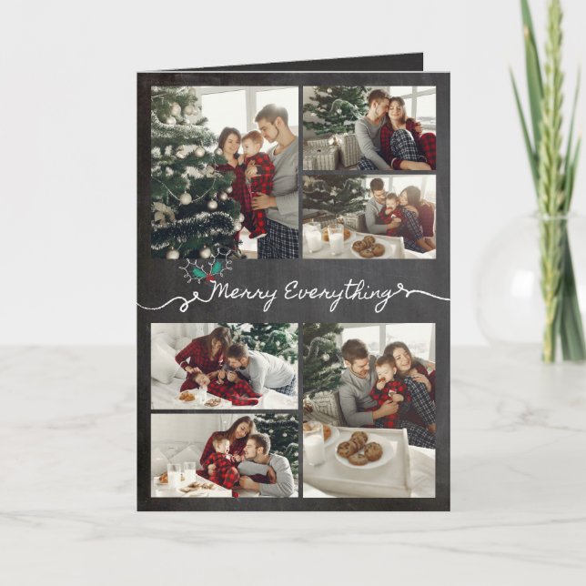 Cartes Pour Fêtes Annuelles Joyeux tout Chalkboard Mistleortes Noël (Devant)