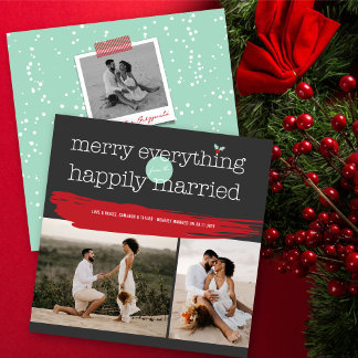 Cartes Pour Fêtes Annuelles Joyeux Tout De La Photo Happily Married 2