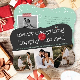 Cartes Pour Fêtes Annuelles Joyeux Tout De La Photo Happily Married 3
