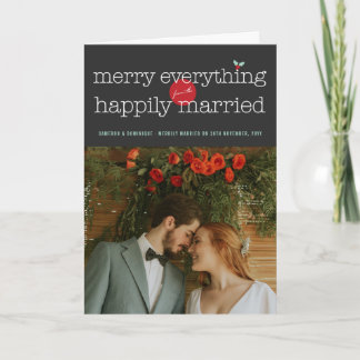 Cartes Pour Fêtes Annuelles Joyeux Tout De La Photo Joyeusement Mariée