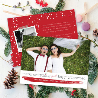 Cartes Pour Fêtes Annuelles Joyeux Tout De La Photo Joyeusement Mariée