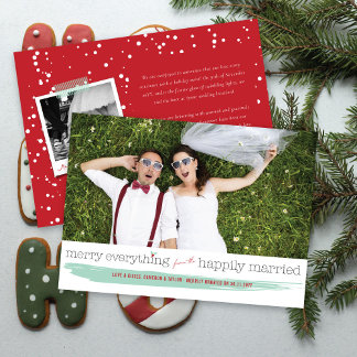 Cartes Pour Fêtes Annuelles Joyeux Tout De La Photo Joyeusement Mariée