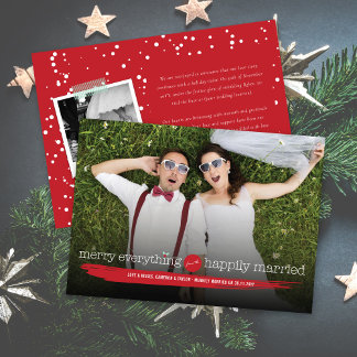 Cartes Pour Fêtes Annuelles Joyeux Tout De La Photo Joyeusement Mariée