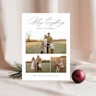 Cartes Pour Fêtes Annuelles Joyeux tout Famille Rustique 3 Photo Noël