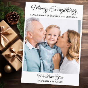 Cartes Pour Fêtes Annuelles Joyeux tout grand-parents mignonne photo Noël
