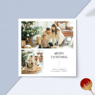 Cartes Pour Fêtes Annuelles Joyeux tout minimaliste 2 Photo Noël de famille