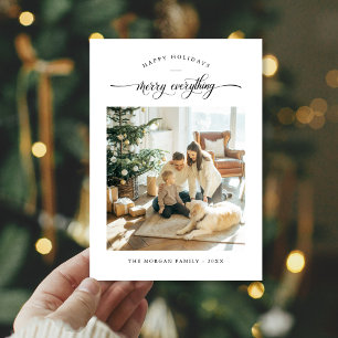 Cartes Pour Fêtes Annuelles Joyeux tout minimaliste Photo de famille Noël