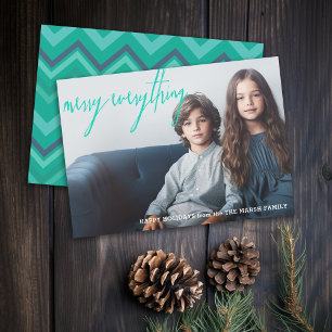 Cartes Pour Fêtes Annuelles Joyeux tout - Photo complète avec chevrons funky